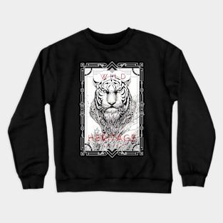 Tiger Animal Wild Nature Illustration Line Epic Illustration Line Art Crewneck Sweatshirt